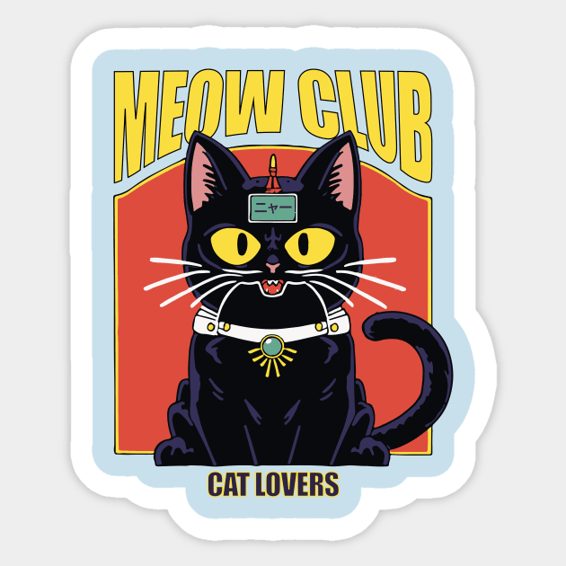 Meow club. Cat lovers Sticker by DragonDream